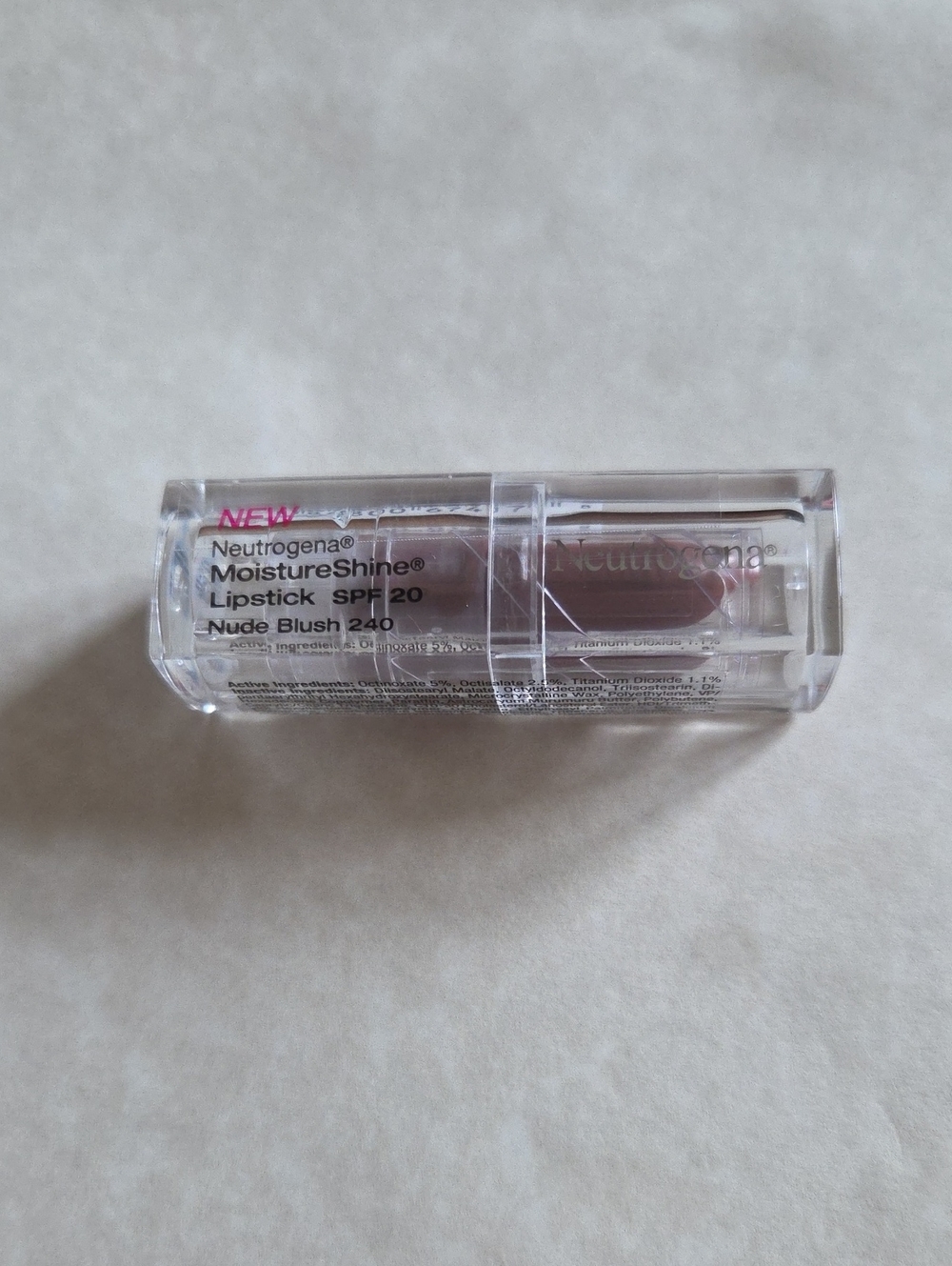 Neutrogena Moisture Shine Lipstick #240 Nude Blush NEW Sealed 0.12 oz/3.4g